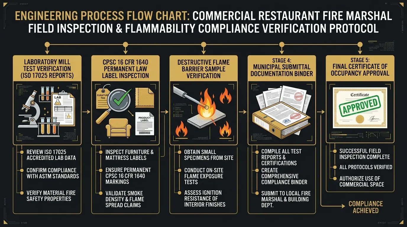 Commercial Restaurant Fire Marshal Field Inspection & Flammability Compliance Protocol