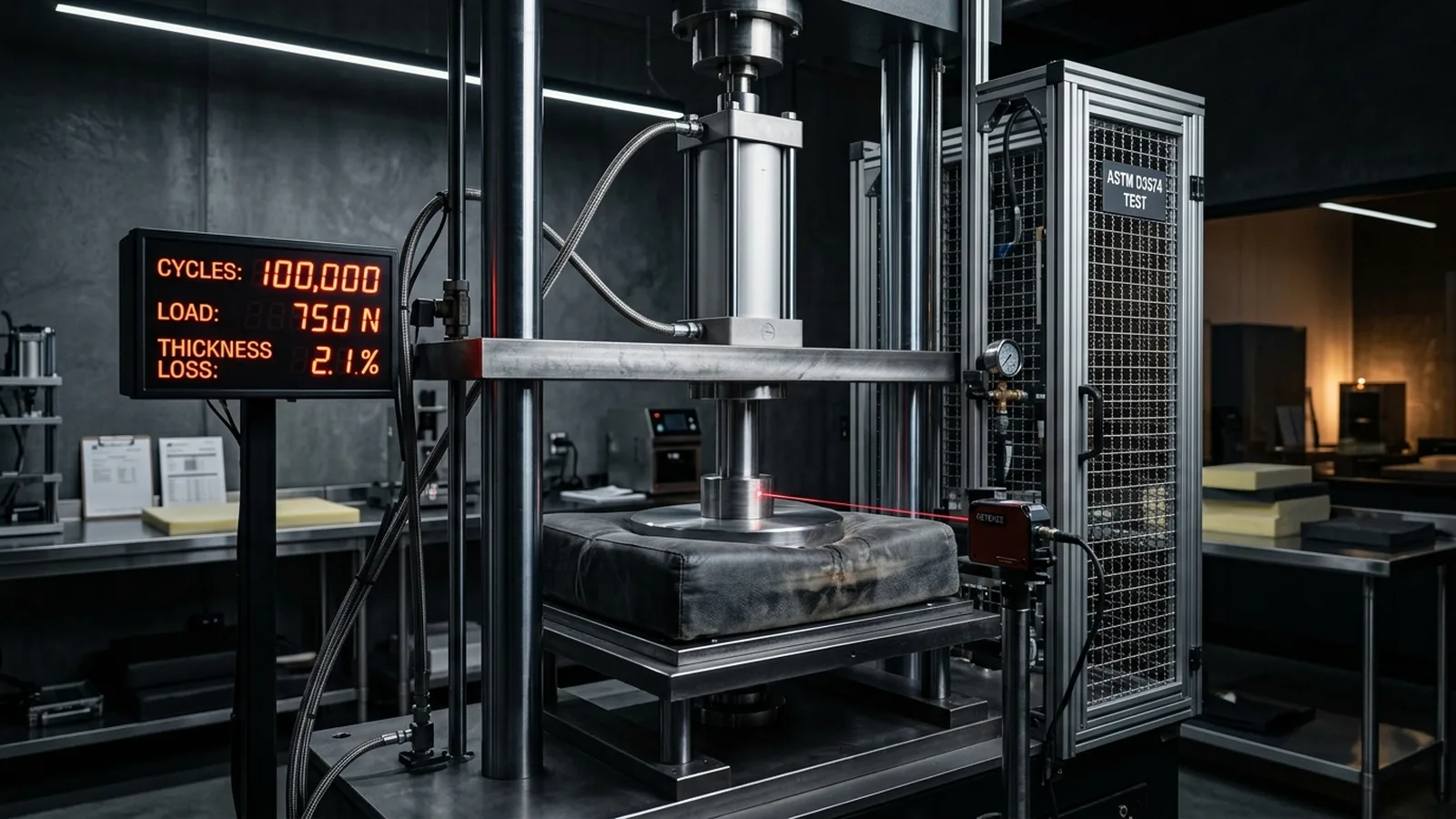 ASTM D3574-17 Dynamic Fatigue Pounding Testing Machine in Laboratory