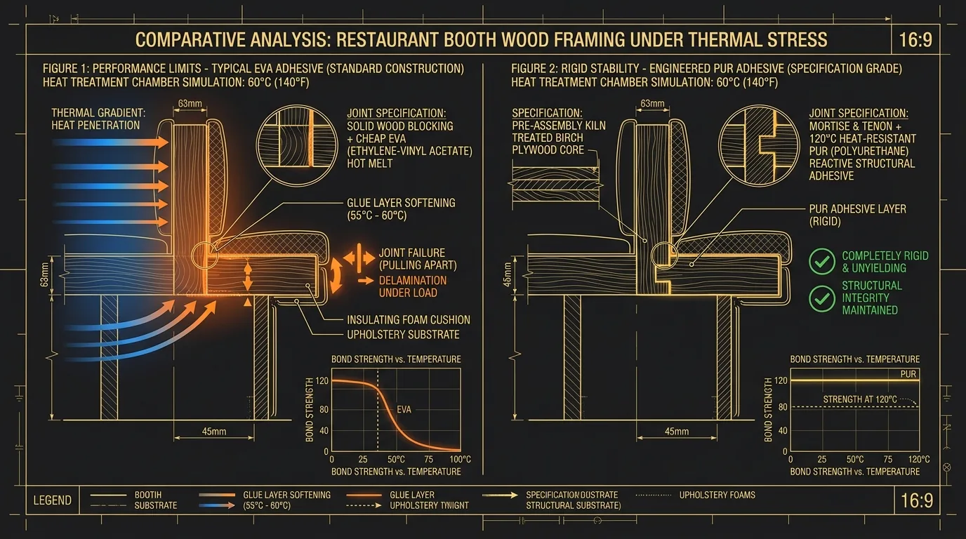 Thermal Kinetics & Adhesive Creep Blueprint: 120°C PUR Glue vs. 55°C EVA Glue Failure