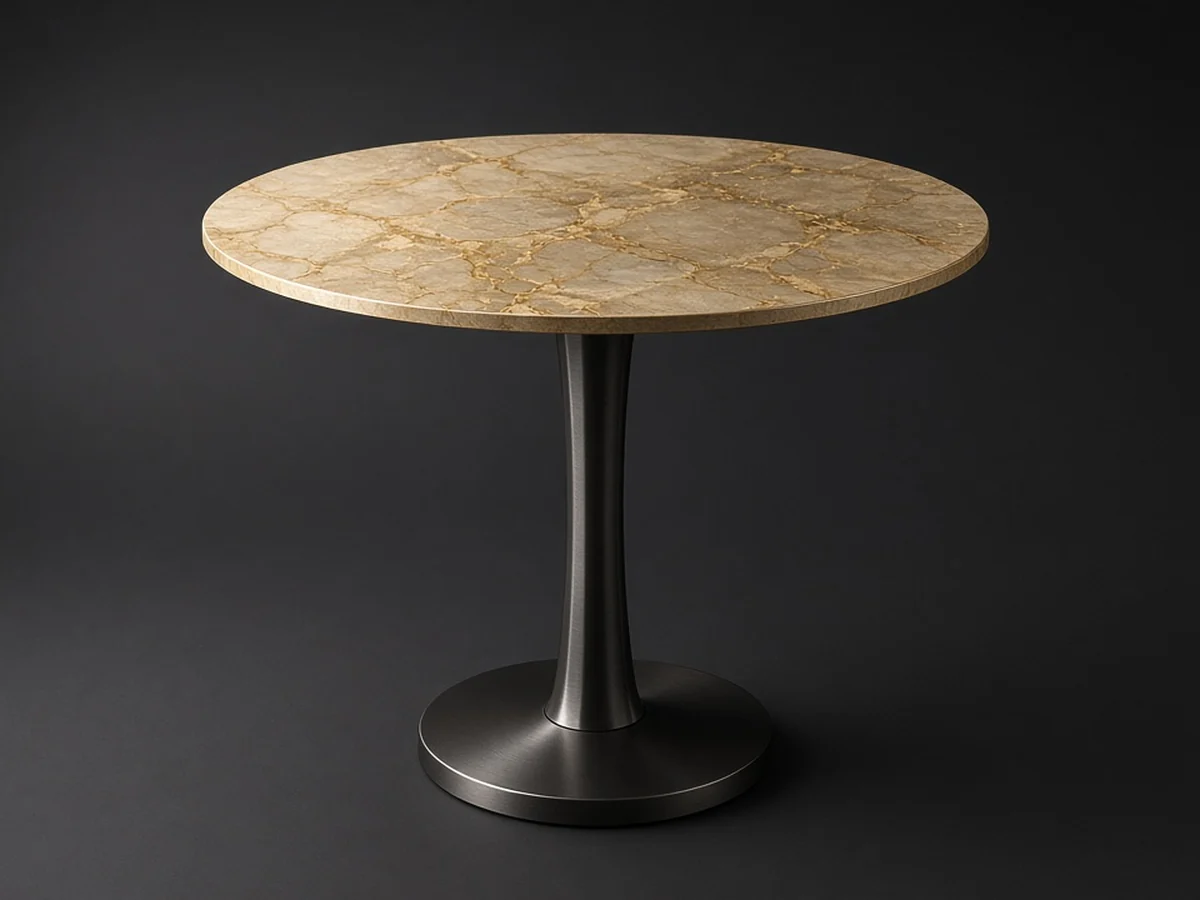 Product render — Laurent Gold Round Bistro Cafe Table