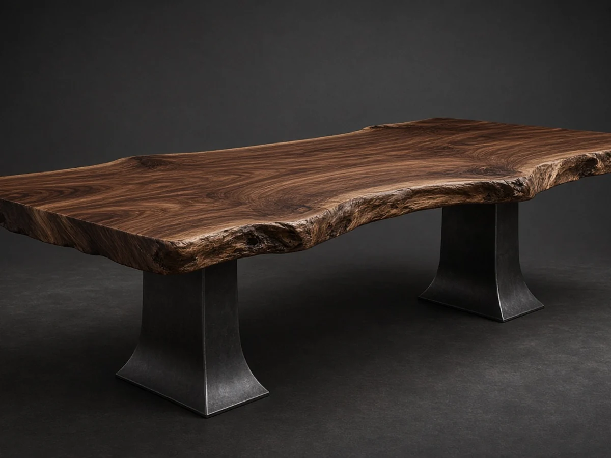Product render — South American Walnut Live Edge Table