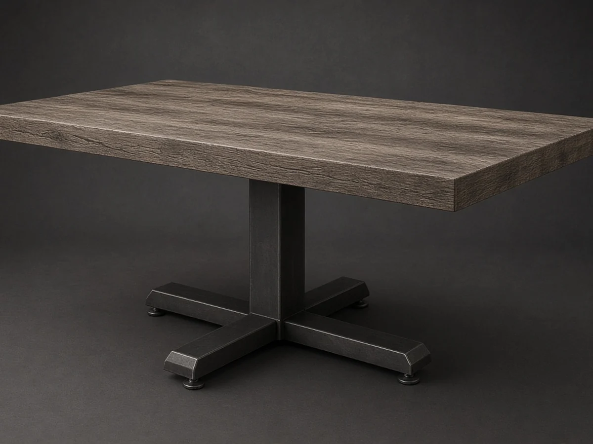Product render — Barn Wood Rustic Melamine Table