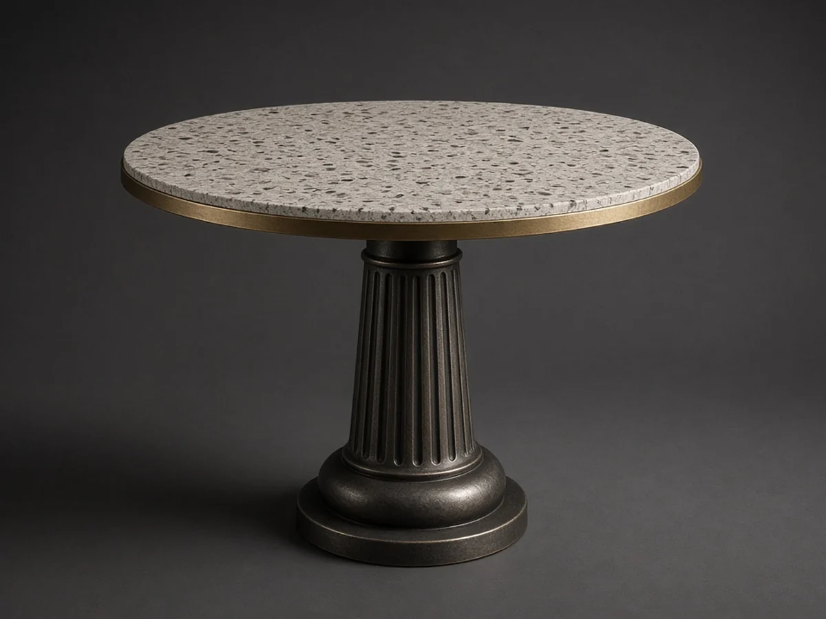Product render — Cast Terrazzo Composite Round Cafe Table