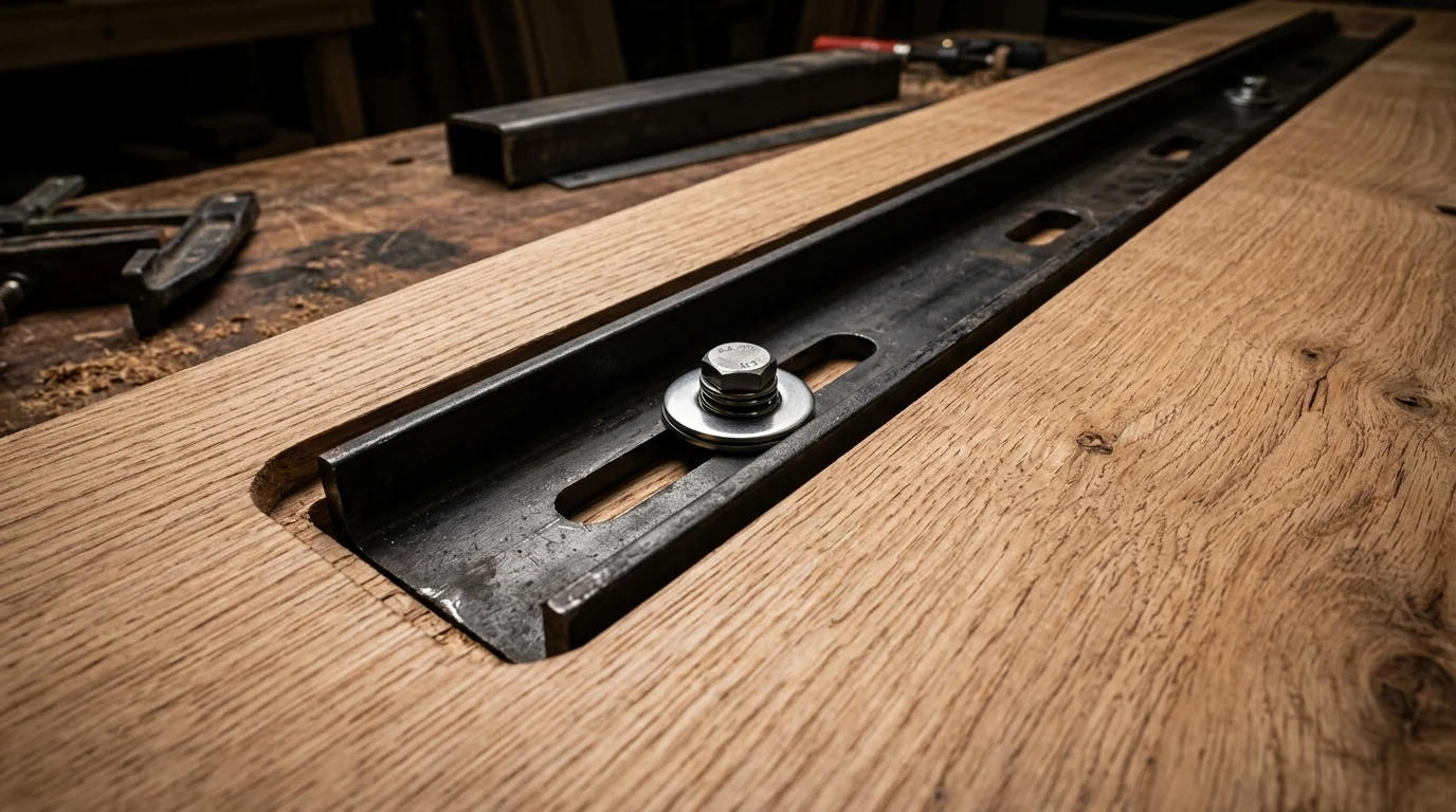 Commercial Solid Wood Tabletop Slotted C-Channel Anti-Cupping Engineering
