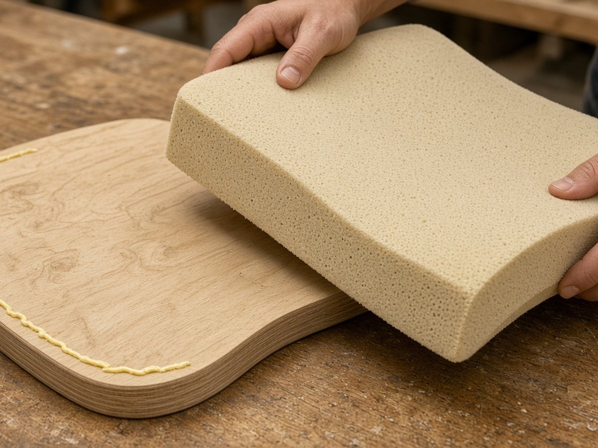 Seat deck and foam construction for a contract dining chair