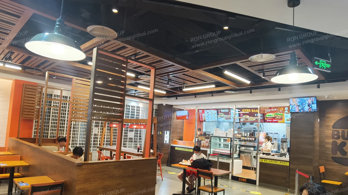 Burger King commercial franchise dining tables and seating by Ron Group