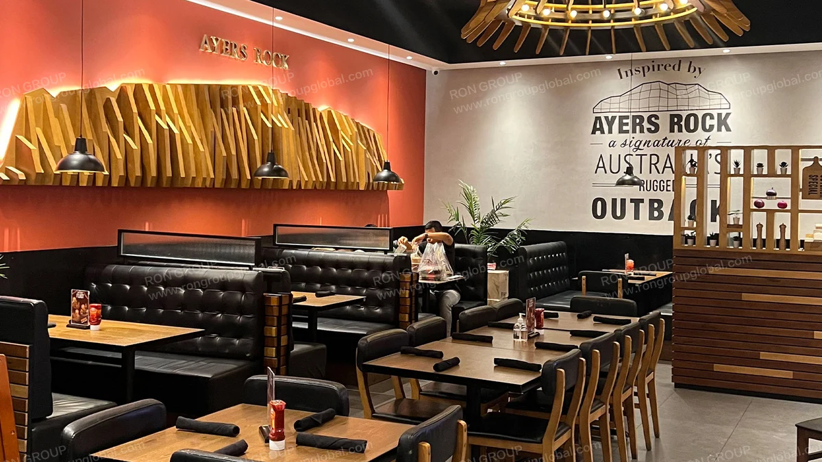Outback Steakhouse commercial booth seating fit-out by Ron Group