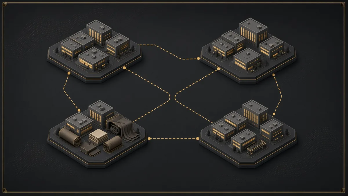 Abstract map of Foshan hospitality furniture industrial clusters