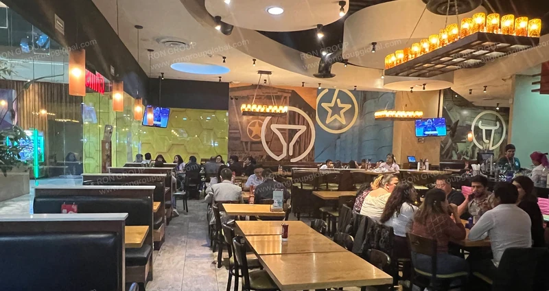 Chili’s Grill & Bar interior reference: Flexible dining · Classic warm palette
