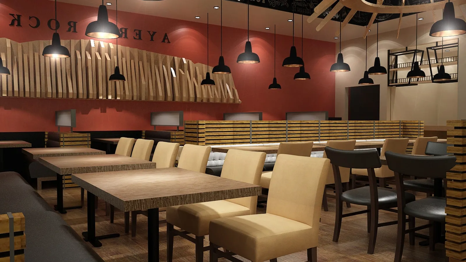 Outback Steakhouse 3D rendering