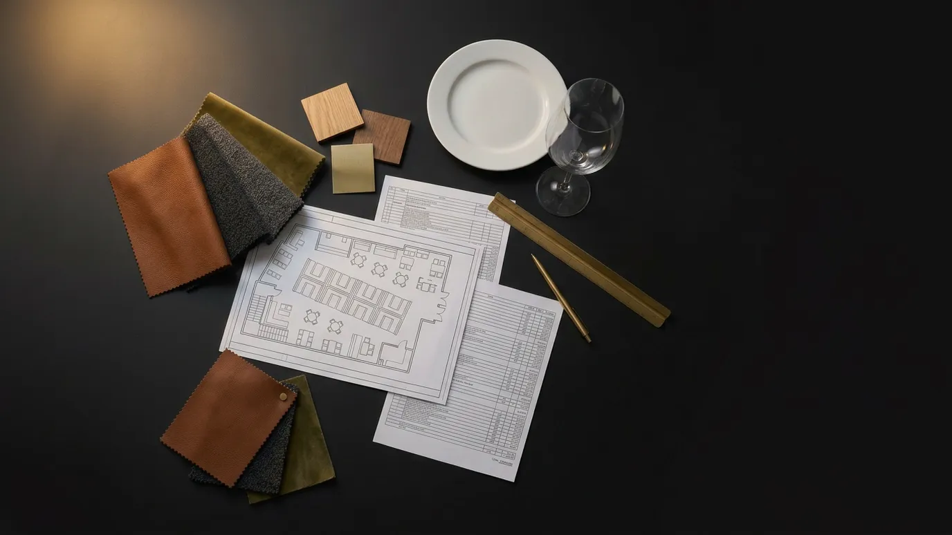 Itemized BOQ with fabric, timber and finish swatches