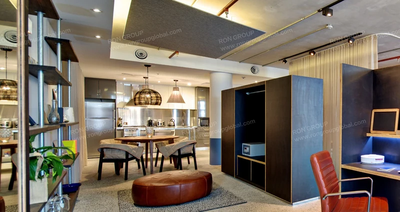 Zara Tower Hotel interior reference: Soft neutrals · Suite furnishings