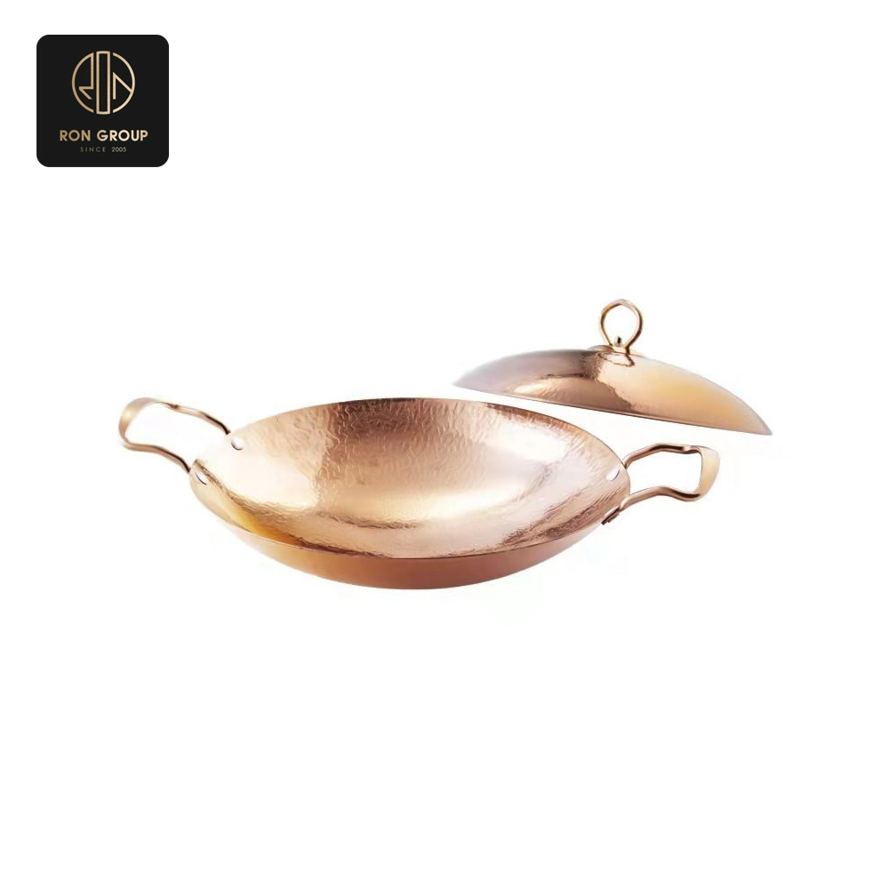 Hammered Gold Serving Bowl with Lid Series