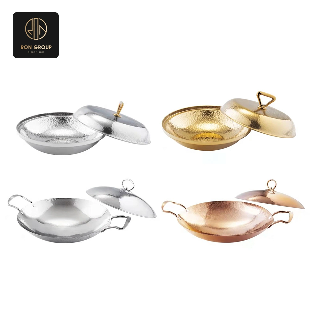 Hammered Gold Serving Bowl with Lid Series