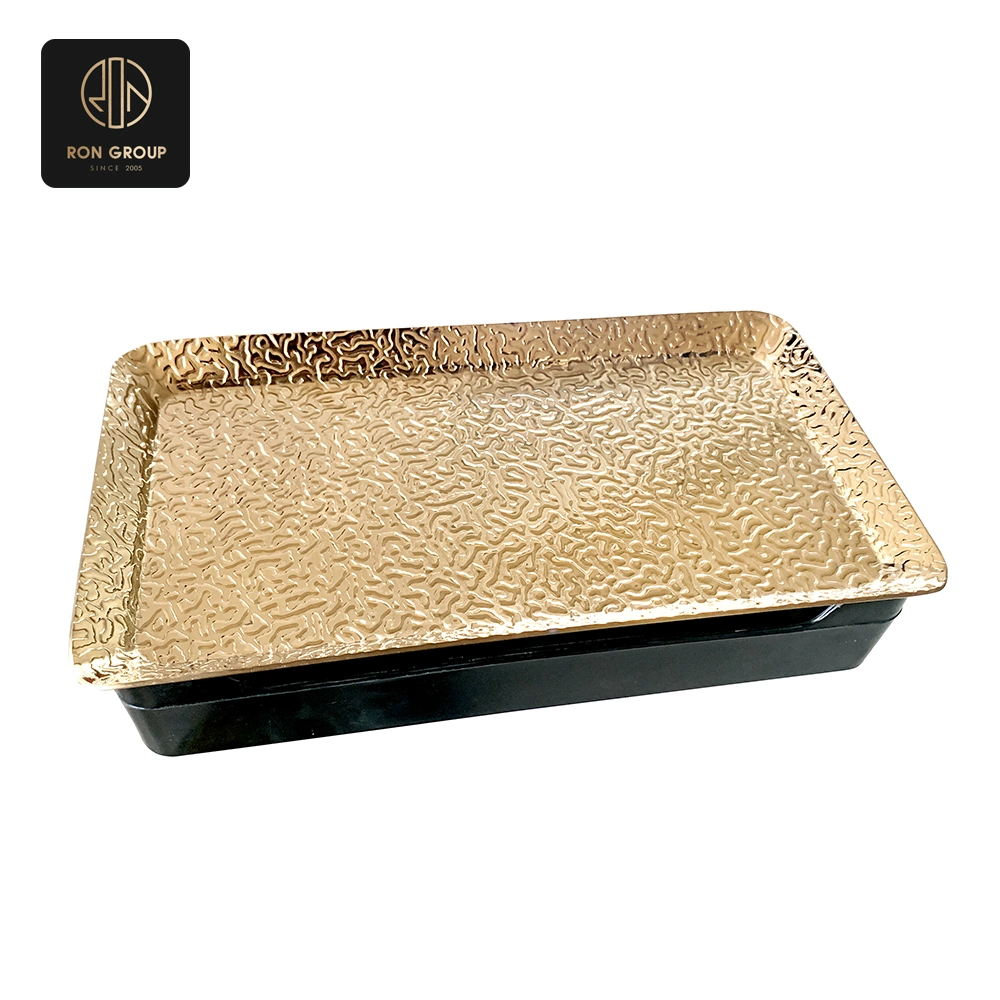Square Rectangular Gold Silver Plastic Tray