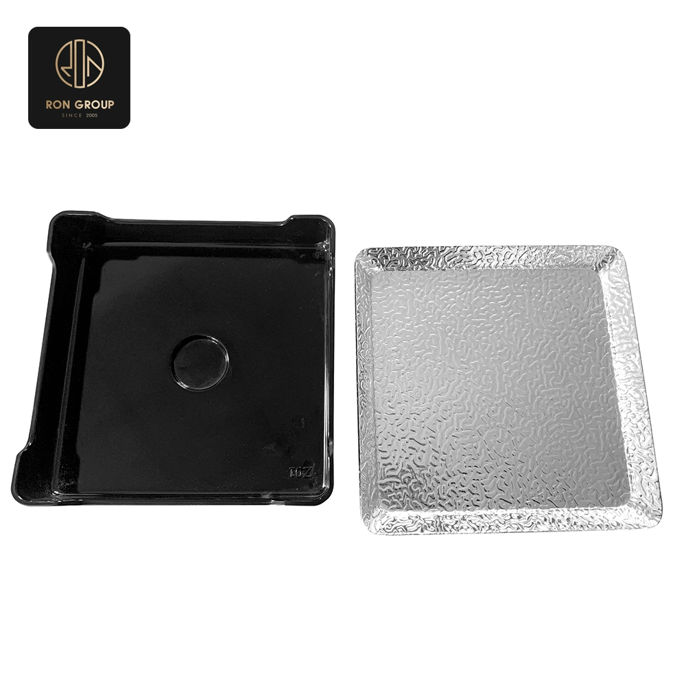 Square Rectangular Gold Silver Plastic Tray