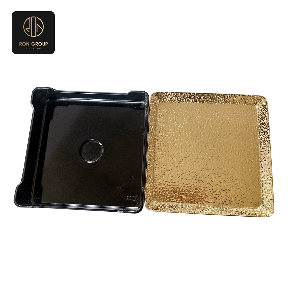 Square Rectangular Gold Silver Plastic Tray