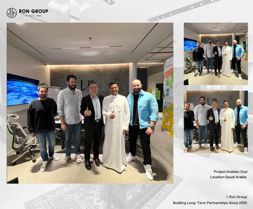 Client Partnership RON GROUP design team with Arabian Oud client partnership