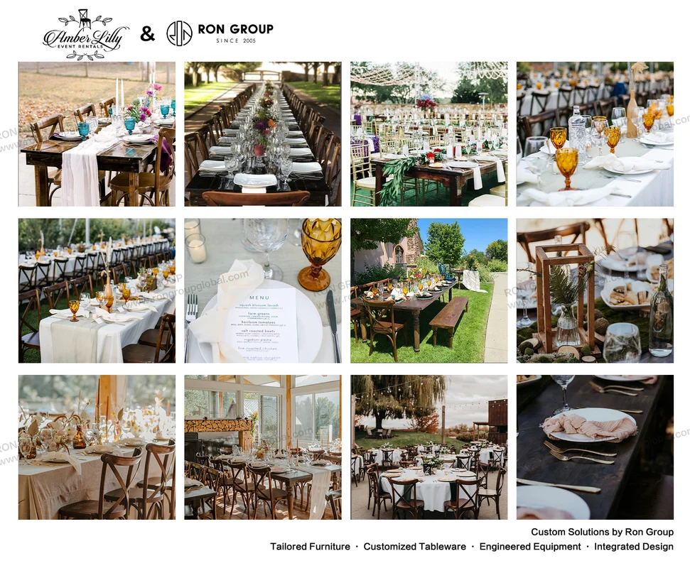 Amber Lilly Event Rentals wedding rental furniture and tableware scenes