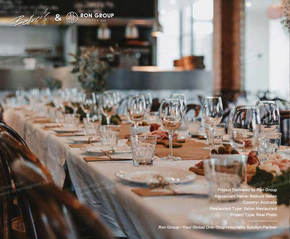 Bellucis elegant long dining table setup