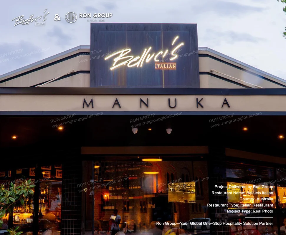 Bellucis Italian restaurant exterior in Manuka