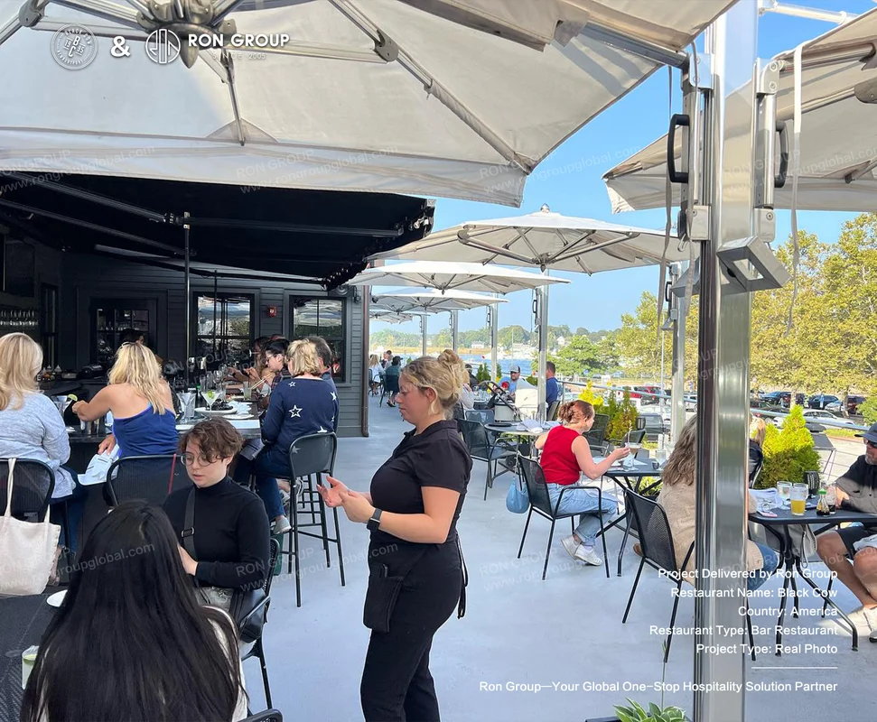 Black Cow Tap and Grill outdoor restaurant patio