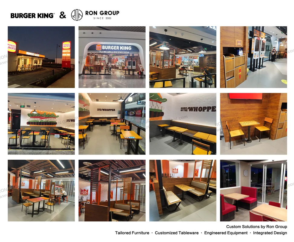 Burger King restaurant interior collage