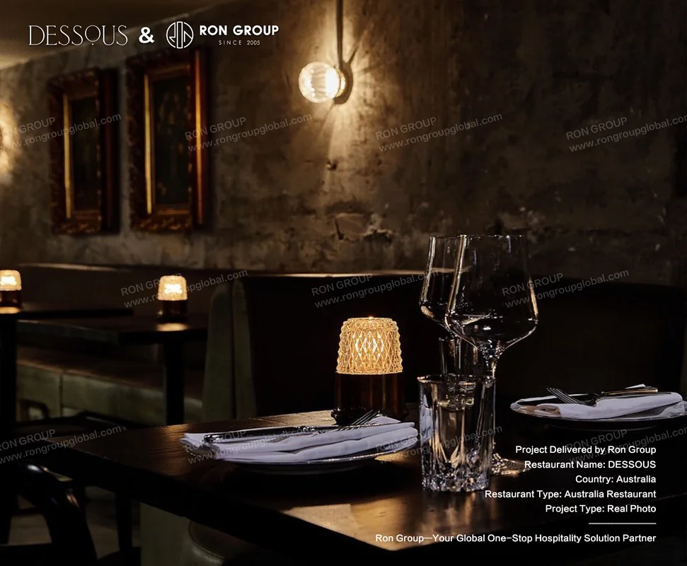 Rustic wall and intimate dining table setting