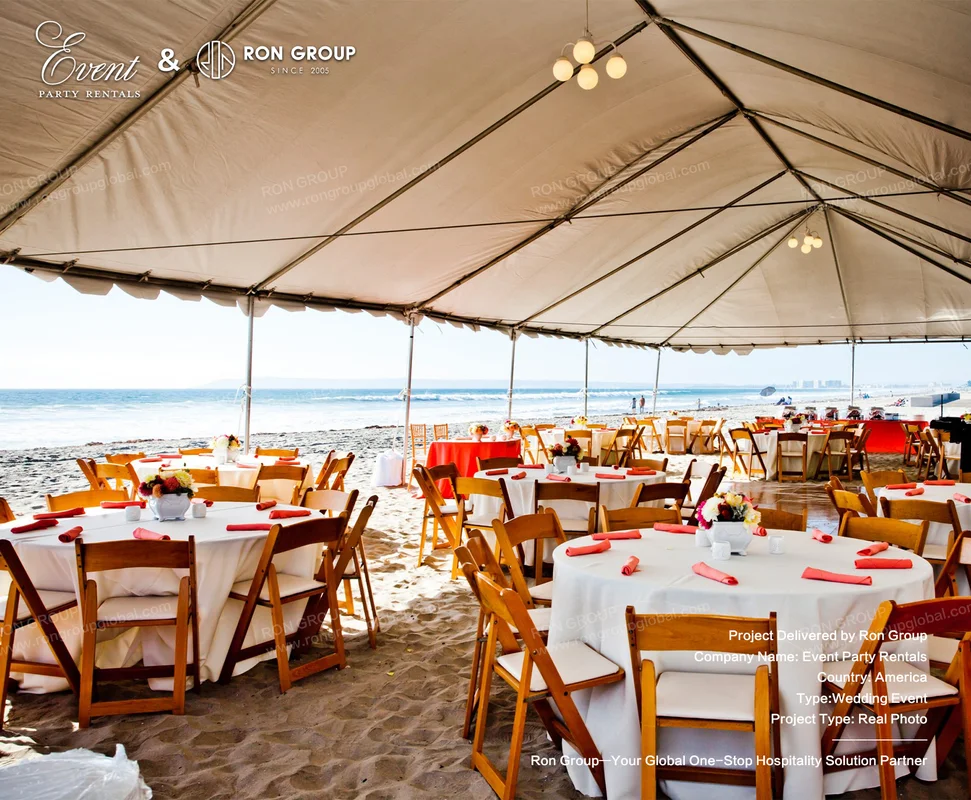 Beach wedding setup