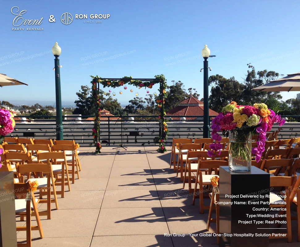 Outdoor wedding setup