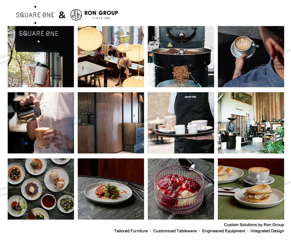 SQUARE ONE cafe furniture and interior overview