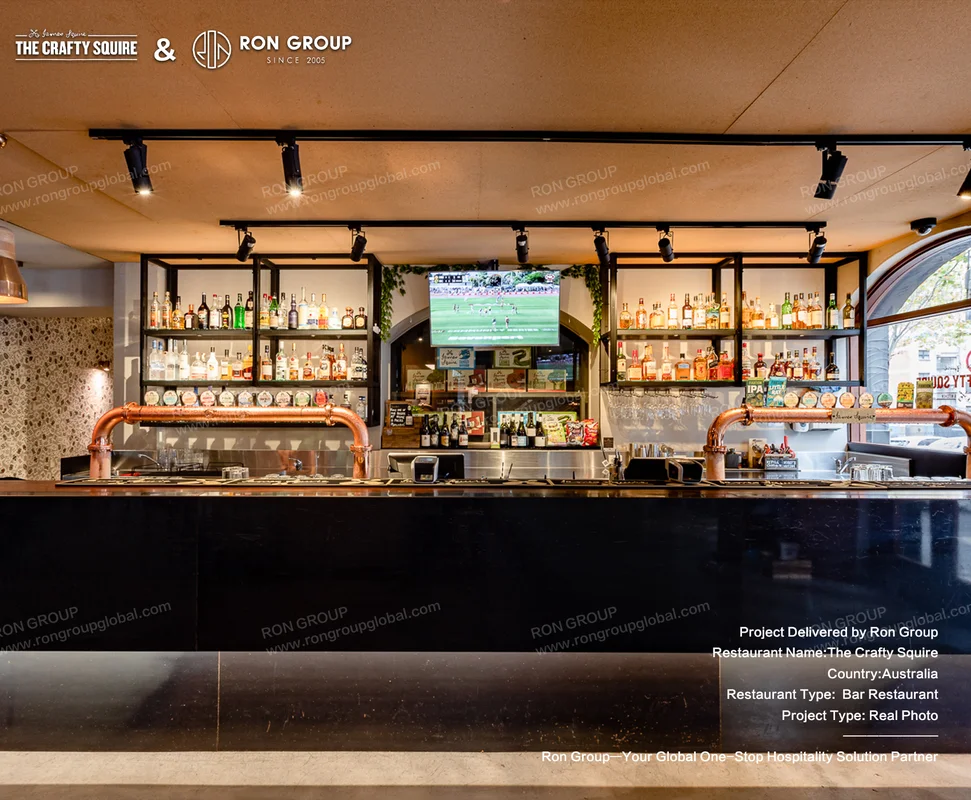 Modern Bar with Copper Taps