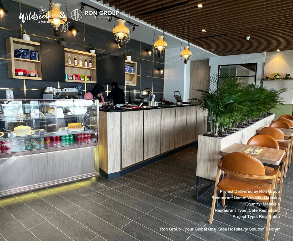 Wildseed wooden counter and seating