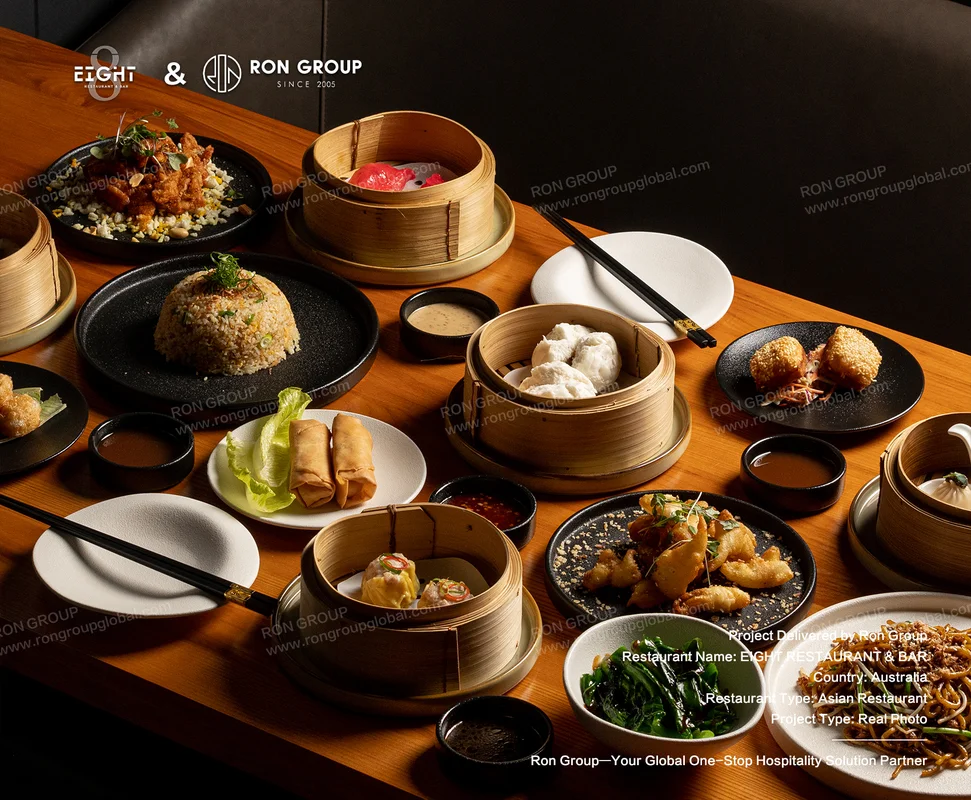 EIGHT Restaurant Asian cuisine spread