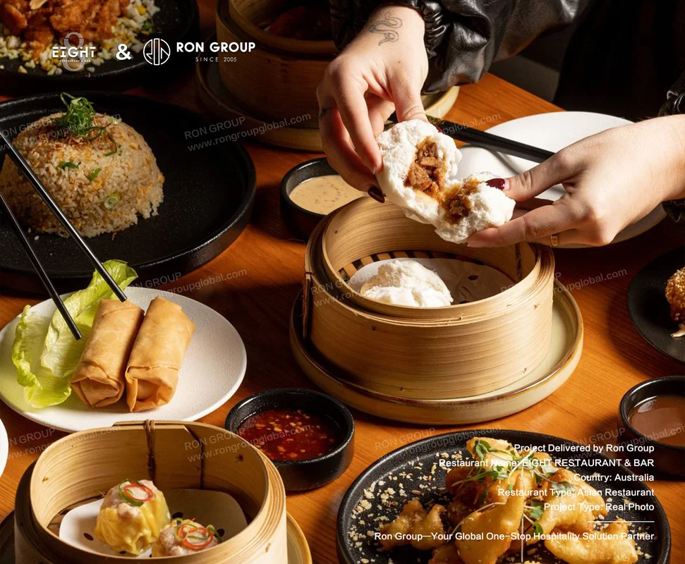 EIGHT Restaurant Asian food spread