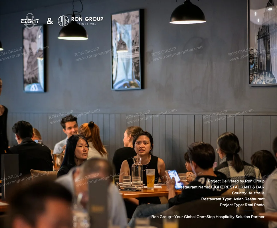 EIGHT Restaurant interior with diners