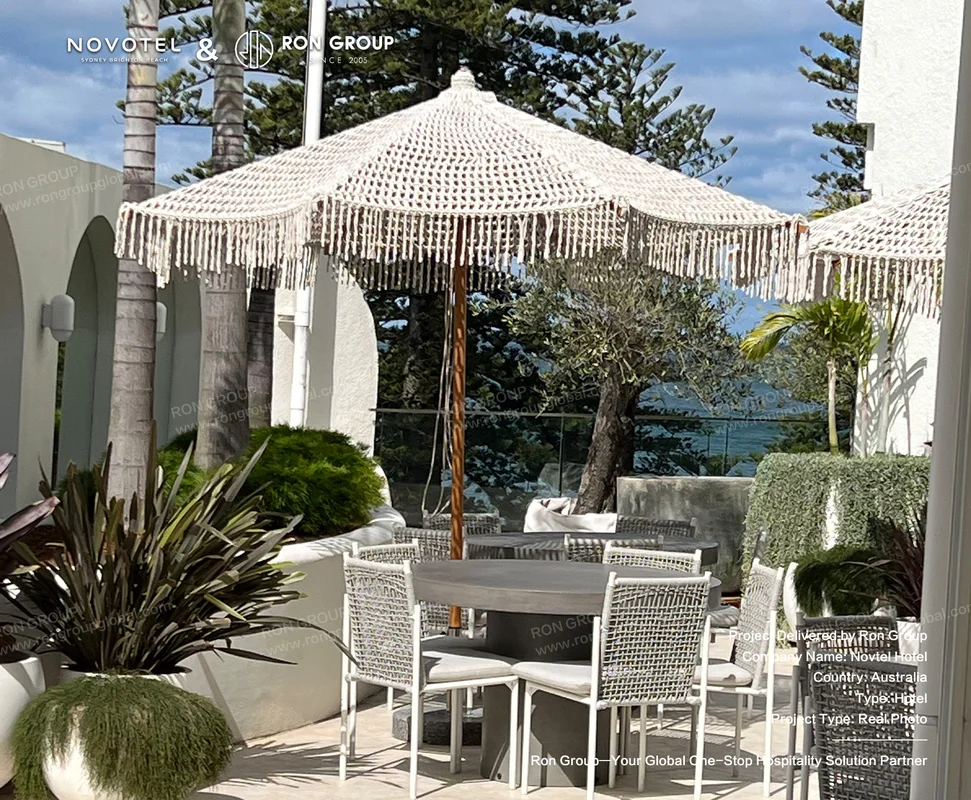 Outdoor patio furniture for Novotel Hotel coastal hospitality space
