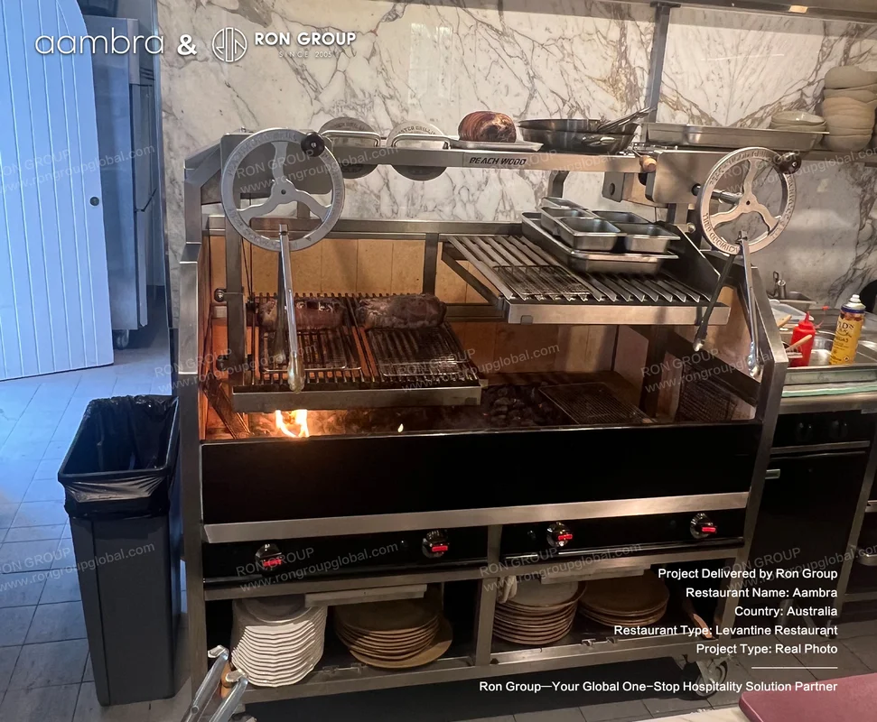 Aambra flame grill in action
