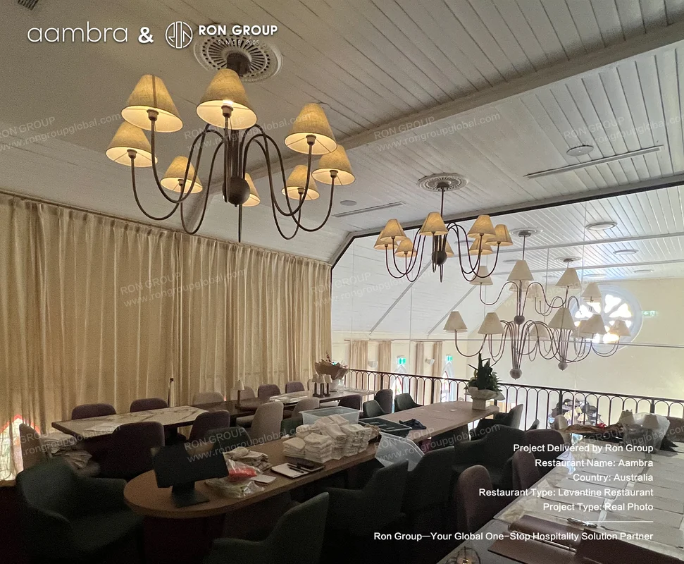 Aambra interior with chandeliers