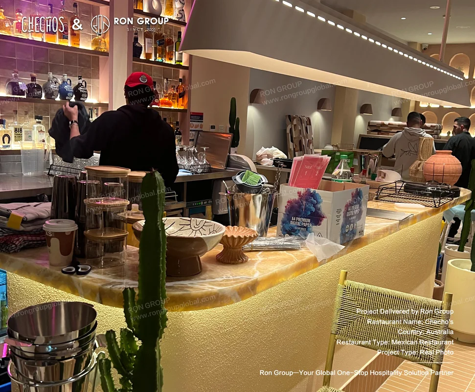 Checho's marble bar counter