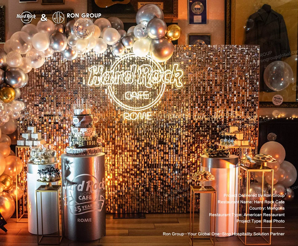 Hard Rock Cafe event celebration setup