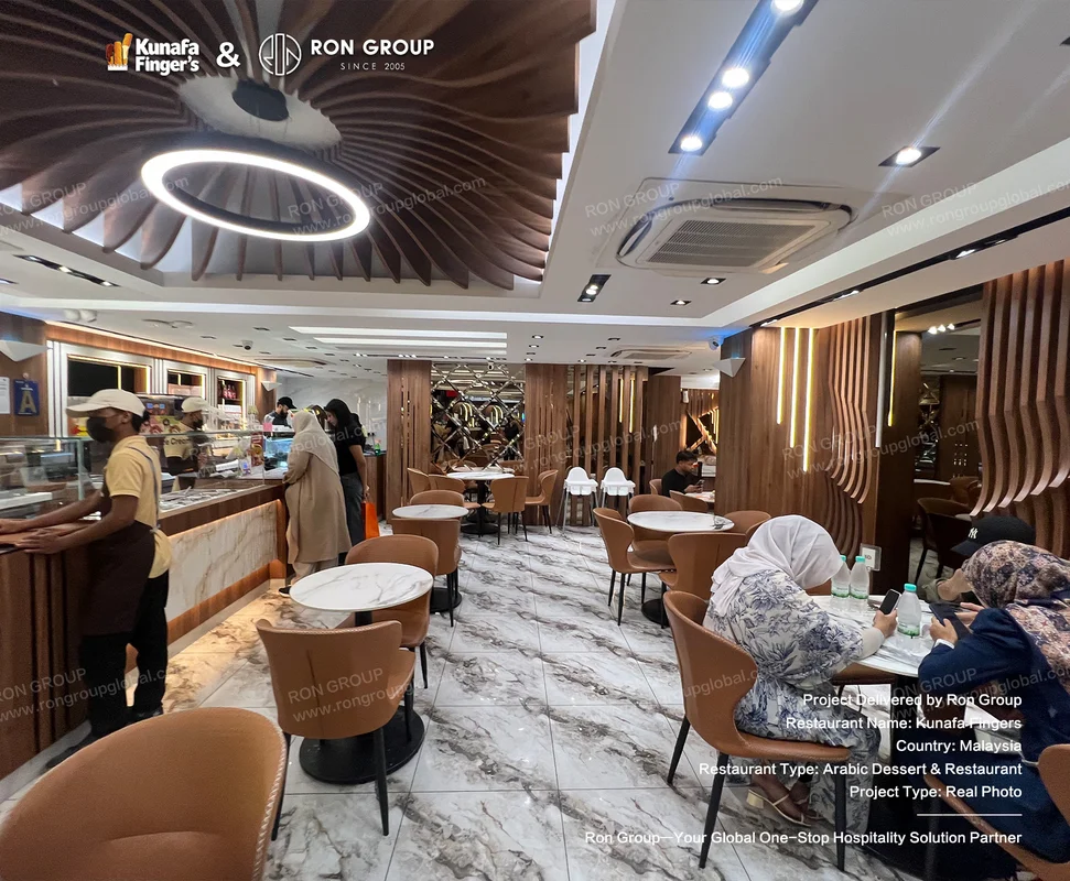 Kunafa Fingers dining area with display counter