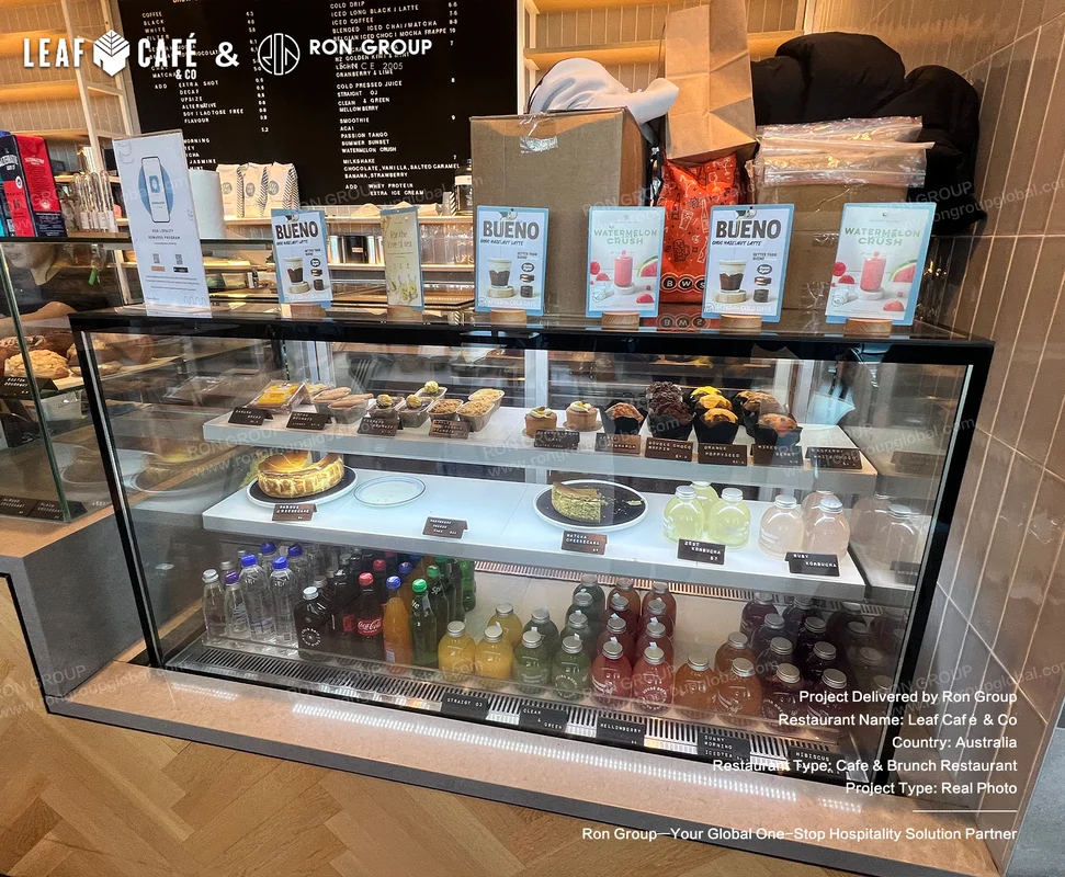 Leaf Café & Co pastry display case