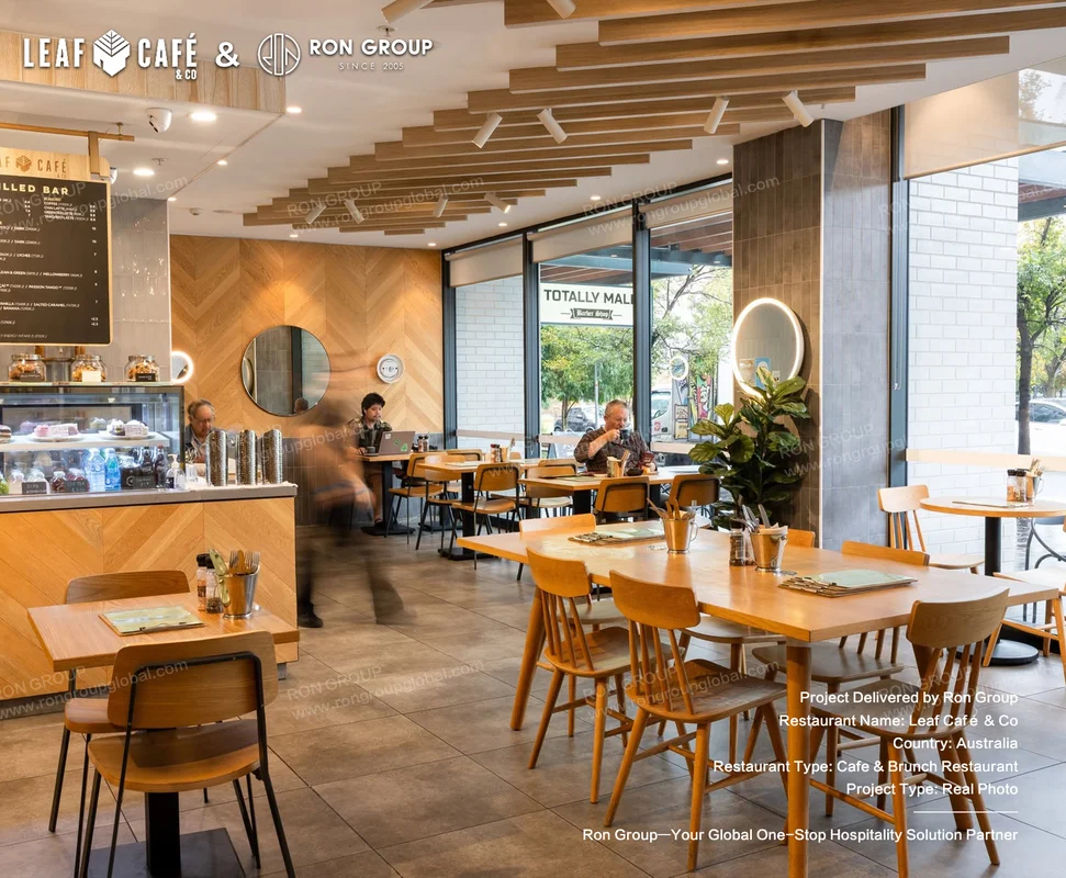 Leaf Café & Co wooden tables and chairs