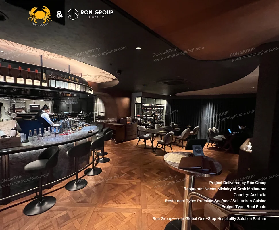 Ministry of Crab Melbourne curved marble bar