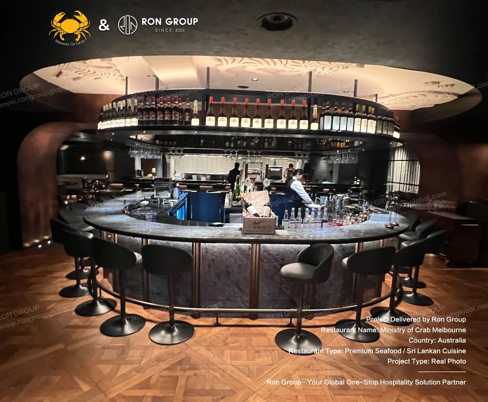 Ministry of Crab Melbourne circular marble bar