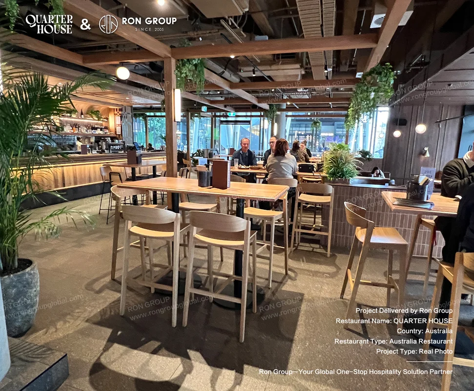 Quarterhouse greenery and timber interior
