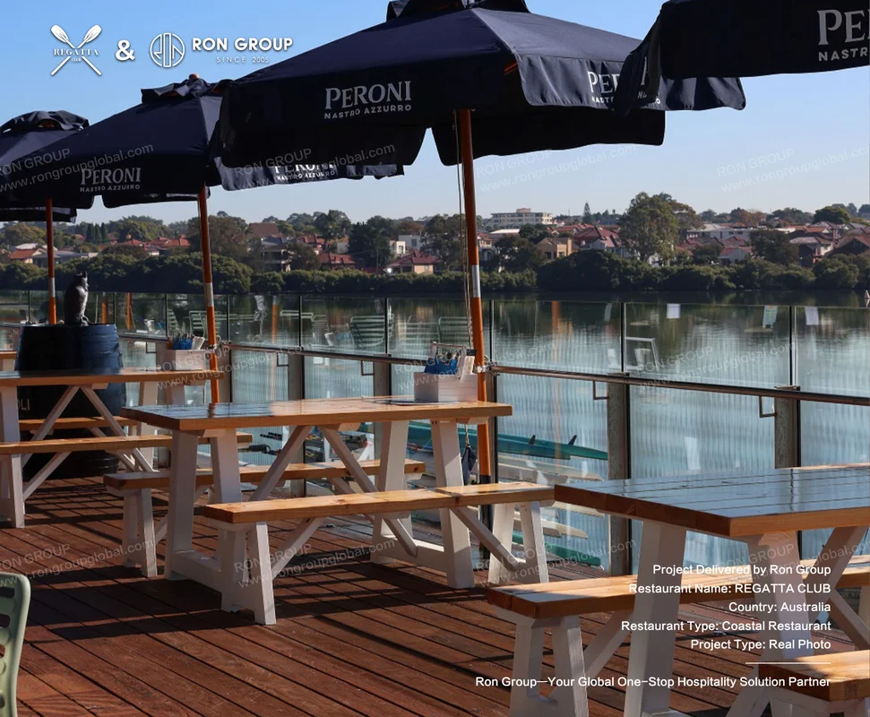 Regatta Club outdoor picnic tables