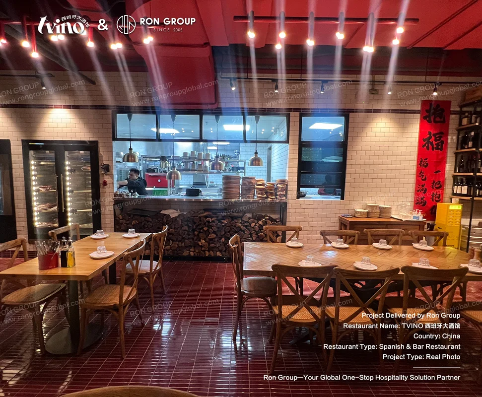 Tvino red tiles and open kitchen