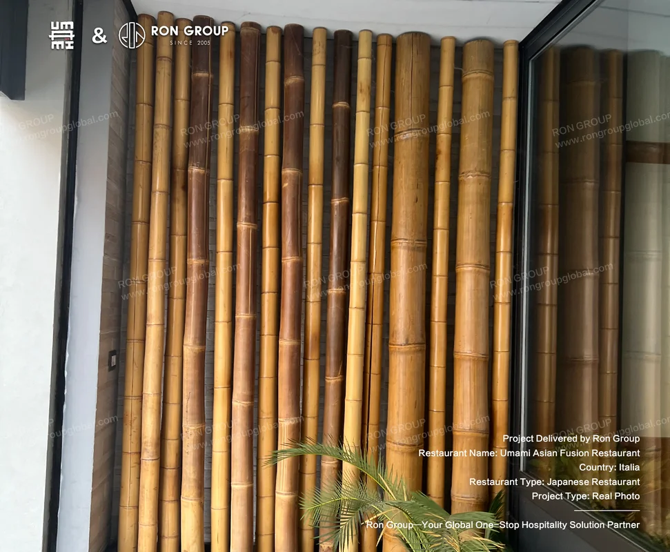 Umami bamboo wall installation